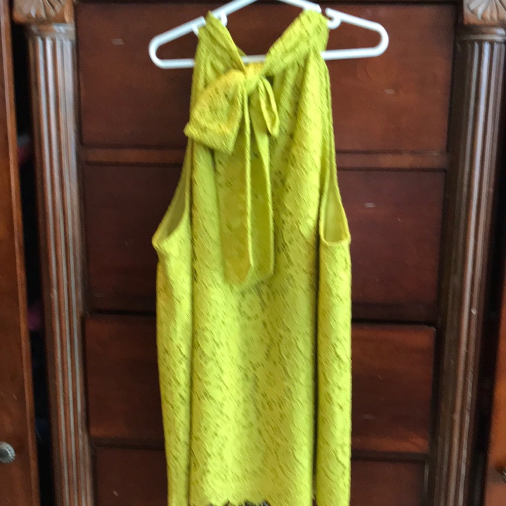 J.Crew tank cut with lace and bow tie